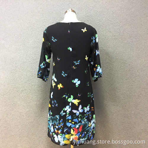 Women's polyester butterfly digital printed dress